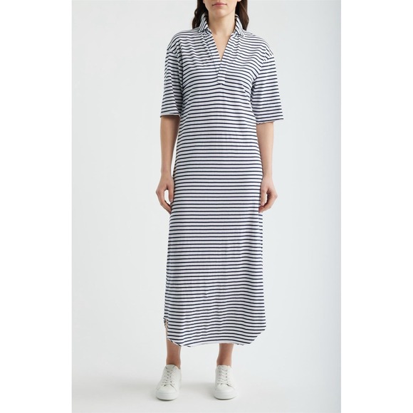 Frank & Eileen Dresses & Skirts - Frank & Eileen Emma Popover Henley Collared Maxi Dress striped large